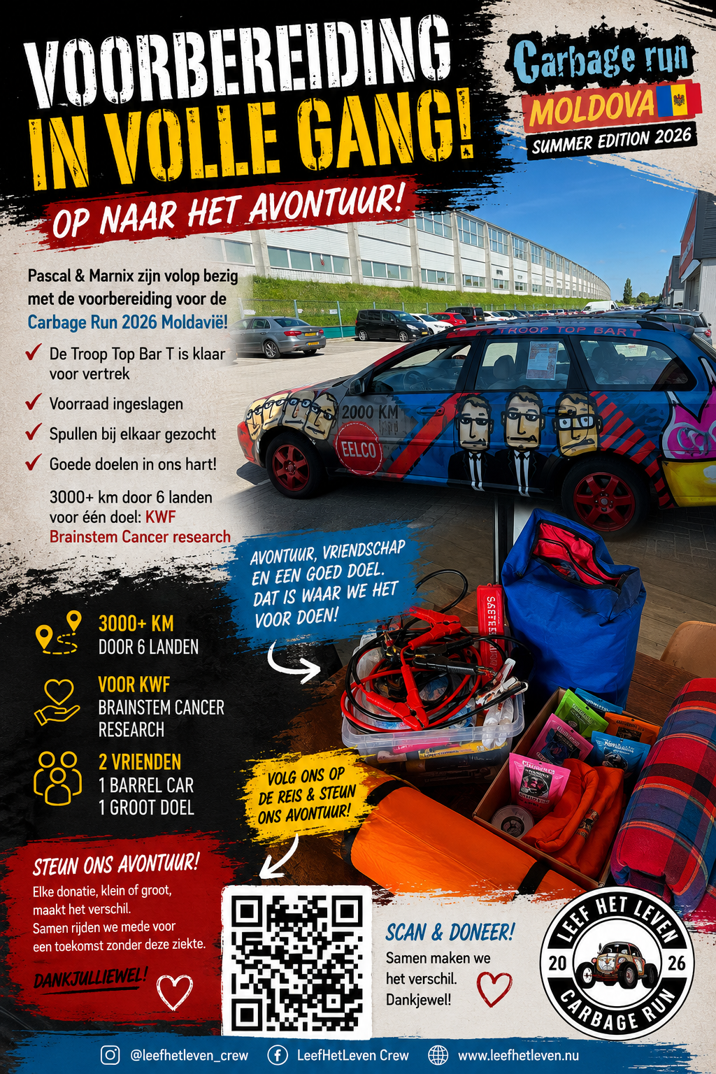 🚗💨 DE VOORBEREIDING IS IN VOLLE GANG! 🇲🇩🔥

Pascal & Marnix maken zich klaar voor een bizar mooi avontuur: Carbage Run 2026 – Moldavië! 🏁